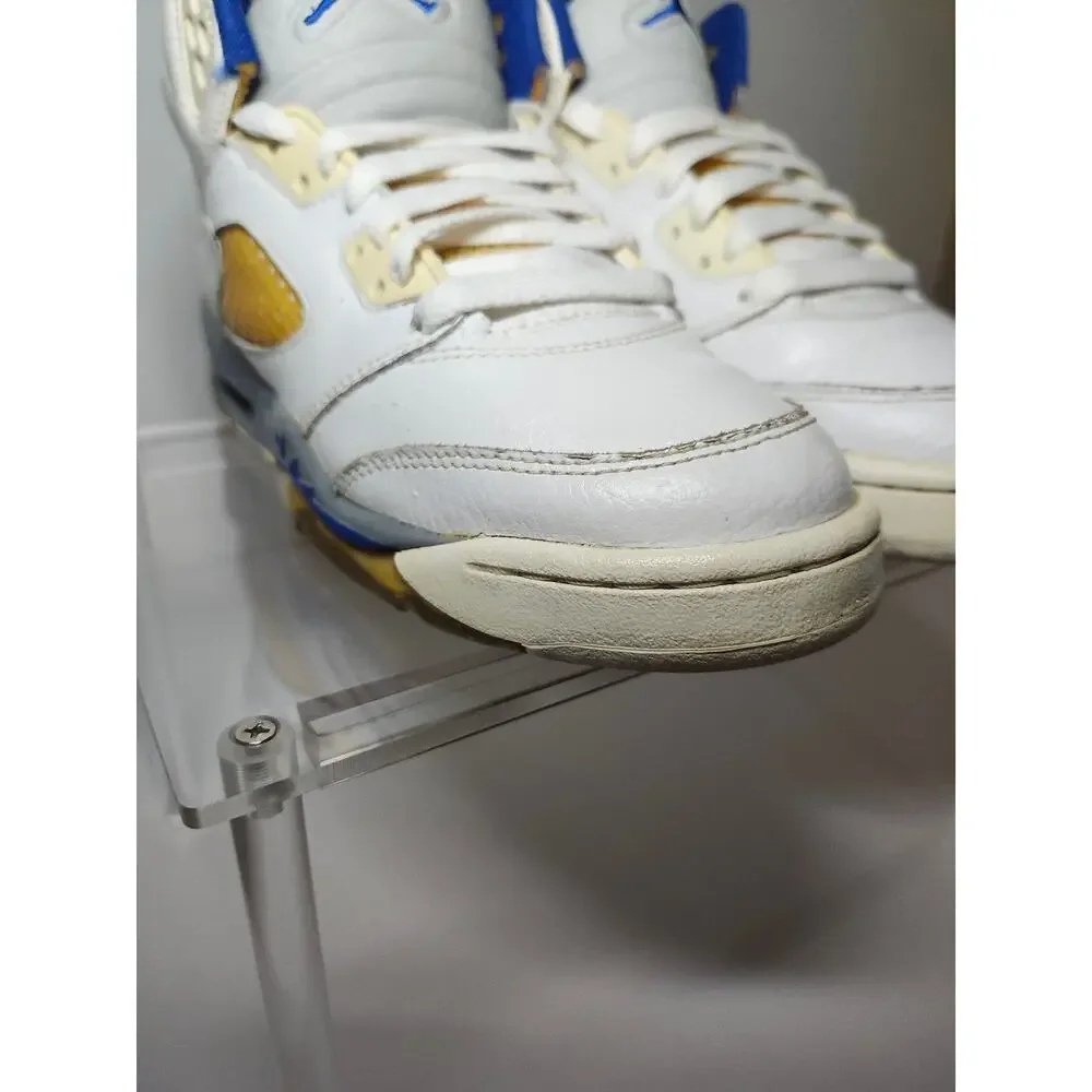 Air Jordan Boys 5 Retro Stealth Sneakers Kicks Sport Royal White Leather Size 6Y